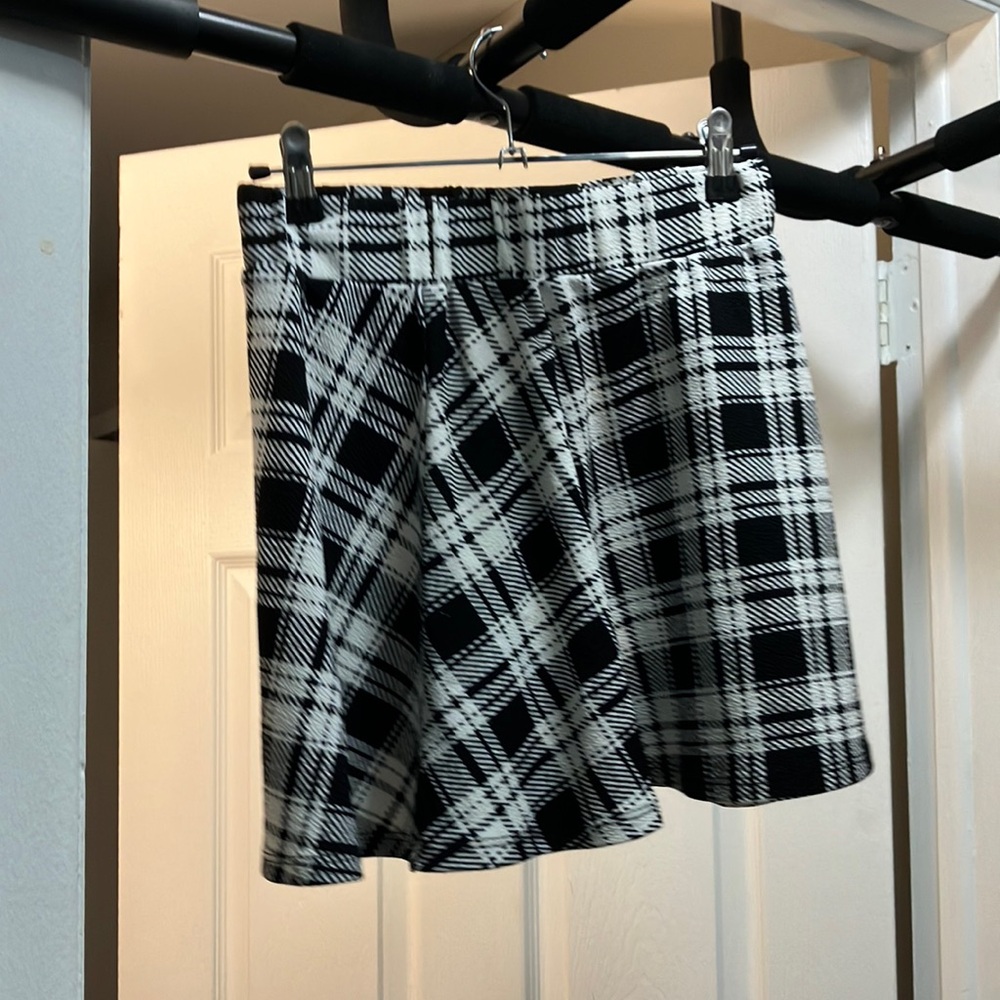 Plaid Black and White Women's Skirt